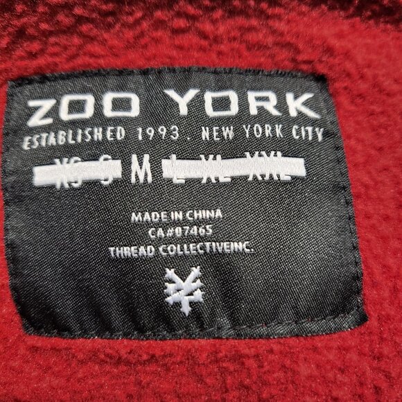 Zoo York Mens Hoodie Jacket Medium Full Zip Fleece Embroidered Logo Pockets - Picture 4 of 16